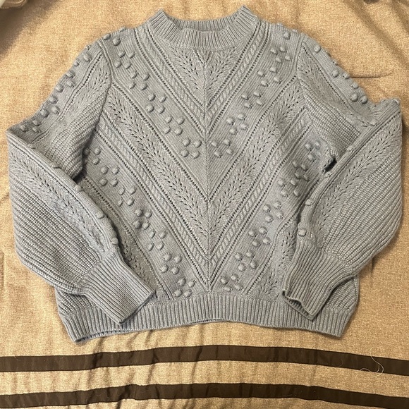 Sézane Solal Jumper / Sweater in Vintage Blue with Bobble Design - Picture 9 of 11